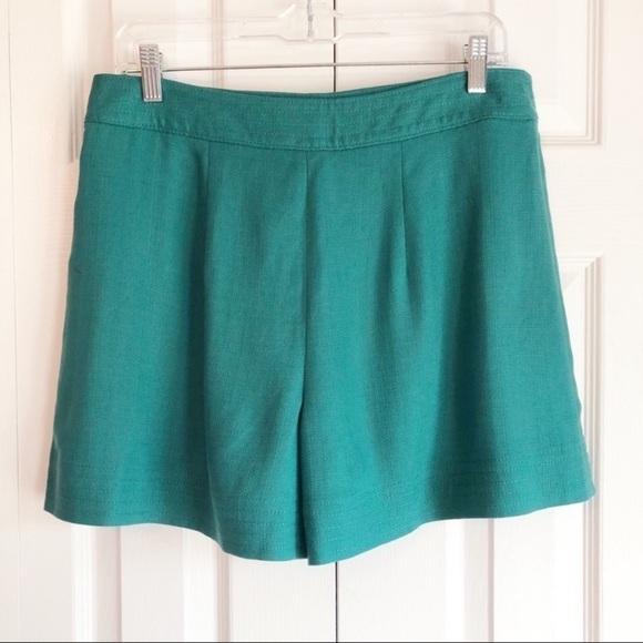 Club Monaco Teal High Waist Wide Leg Shorts 0 - Picture 3 of 13